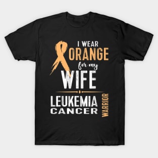 Leukemia Cancer Awareness T Shirt Wife Warrior Ribbon T-Shirt